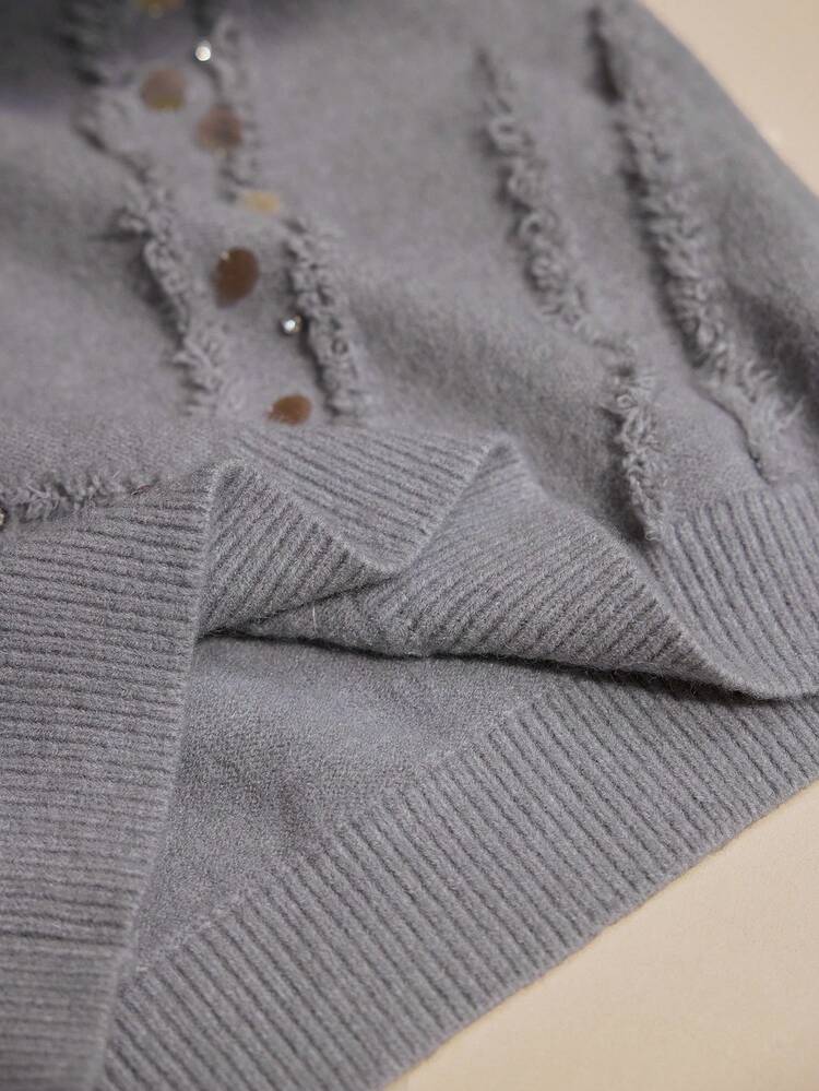 WOMEN'S AUTUMN/WINTER SEQUIN EMBELLISHED KNIT SWEATER