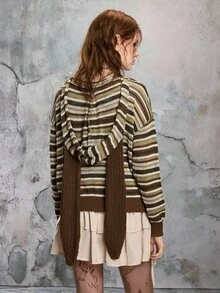 ROMWE EDITION Vintage Fairycore Rabbit Ear Cute Mischievous Women Sweater - Multicolor - View 2