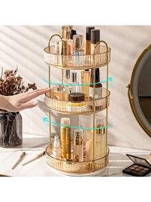 1 Giá đựng mỹ phẩm đa năng xoay 360 độ, Giá đựng đồ dùng phòng tắm dung tích lớn, Hộp đựng đồ trang điểm để bàn, Hộp đựng đồ để bàn trong suốt có lớp gia cố và có thể tháo rời để đựng chai lọ cao Túi, Túi xách, Túi đựng đồ trang điểm, Bàn trang điểm, Du lịch, Túi đựng đồ trang điểm, Lưu trữ, Hộp đựng đồ trang điểm, Túi đựng đồ vệ sinh cá nhân, - Nhiều màu - Xem 3