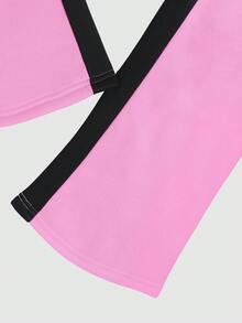 Manfinity EMRG Men's Letter Print Drawstring Waist Pocket Casual Flare Sweatpants Pink Streetwear Mens 2 Piece Outfits Pink Pink Sweatpants Men Pink Zip Up Men Pink Sweats - Multicolor - View 5