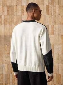 AKNOTIC Brand Men's Loose Fit Sweater - Black - View 6