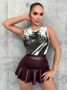 VaVaBold Quần short ren tối giản màu trơn gợi cảm thời trang nữ - Màu Đỏ Sâu - Xem 5