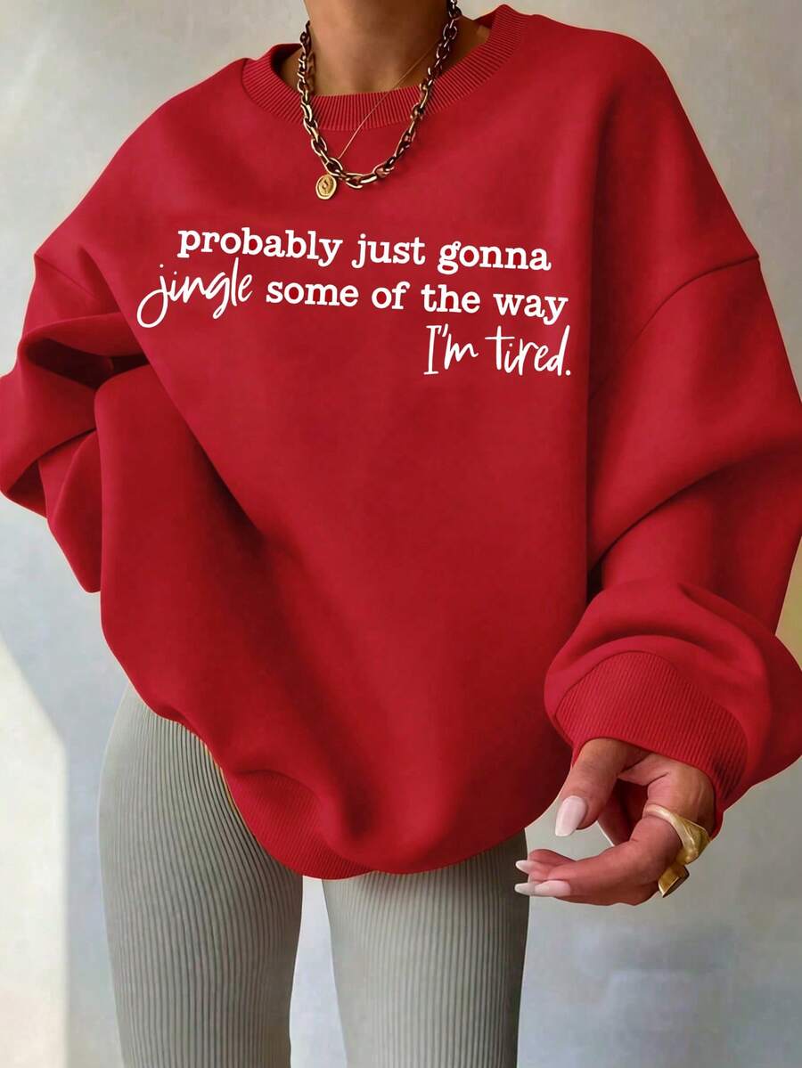 EMERY ROSE 告别2025，迎接2026。圆领卫衣，新年快乐。女士圆领卫衣，新年礼物，新年家庭圆领卫衣。 - 紅色 - 查看 1