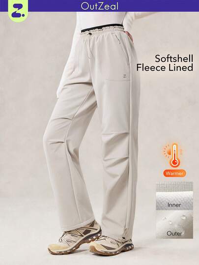 OutZeal 女士滑雪裤 户外裤 冬季徒步露营保暖内衬防水直筒户外裤