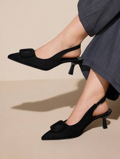 CUCCOO CURVES Women's Casual Solid Color Wide Fit Pumps For Christmas