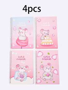 A5笔记本套装，可爱卡通封面，60页，适用于学校用品和办公笔记 - 彩色 - 查看 11