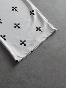 PAVTROS Men's Casual Loose Fit Curved Knife Print Cross Design Knit Pants, Comfortable & Versatile, Couples Matching, Autumn/Winter,Men's Streetwear,Baggy.Brand,I Love My Boyfriend,Graphic - White - View 4