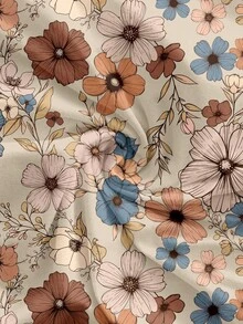 Sylviya Damen Retro Blumenmuster Rundhals bequem anliegendes Top/Trägerhemd, geeignet für den Sommer und Ausgehen