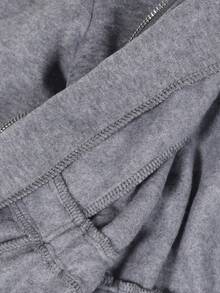 Hanevo Solid Color Raglan Sleeve Cinched Waist Zip-Up Sweatshirt For Women, In Fall/Winter - Dark Grey - View 7