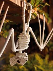 1 Set Realistic Halloween Bat Skeleton Decoration, Scary Bat Skeleton, Haunted House Stage Prop, Home Decor Hanging Ornament, Suitable For Halloween Party Background - Multicolor - View 5