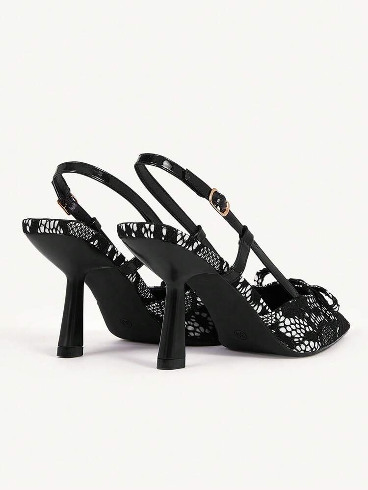 CUCCOO HITCHD Women's Pointed Toe Bow Decor Fashion Buckle Design High Heels Valentine's Day Elegant Shoes