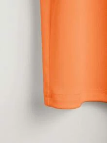Resyla Blusa elegante con decoración de cuentas para talla grande - Naranja - Ver 4