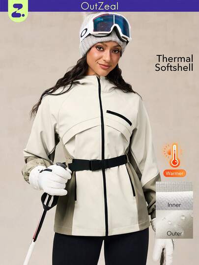 OutZeal Oversized Fleece Thermal Jacket Water-Repellent Wind-Proof Soft Shell Outdoor Jacket