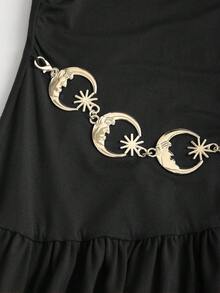 Sweetra Đầm dài tay đơn giản thanh lịch màu cà phê thu đông cho nữ - màu đen - Xem 4