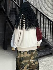 Rovax Women's Casual Fashionable Street Slogan Print Dropped Shoulder Loose Crew Neck Long Sleeve Sweatshirt - Multicolor - View 2