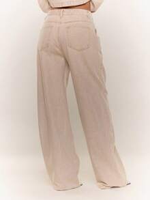 MUSERA 水洗漂白宽松牛仔裤套装（仅限下装）复古乡村风，适合返校季、休闲场合，适合女性穿着，奶油糖色，适合办公室、日常穿着，适合冬季、春季和夏季。 - 米色 - 查看 4
