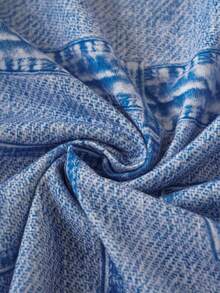 Nick 90s | SHEIN Young Girl Cartoon Graphic Long Sleeve 2 In 1 Denim Effect Dress - Multicolor - View 4