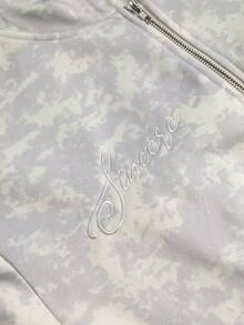 Manfinity EMRG 男士迷彩印花拉链连帽衫和运动裤休闲运动套装 男士运动套装 男士两件套 街头男士两件套 男士两件套 春秋季男士慢跑套装 - 彩色 - 查看 4