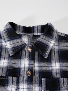 SHEIN Explorewe Set de 2 piezas de camisa de manga larga a cuadros y pantalones casuales para niñas, otoño/invierno - Multicolor - Ver 6