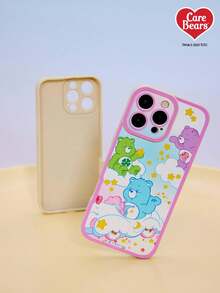 Care Bears X POKOJA LAND Cute Bears Printed Phone Case, Colorful Cloud Star Pattern Protective Cover, Shockproof Soft TPU Case Compatible With IPhone Series, Cartoon Kawaii Phone Shell Accessory
