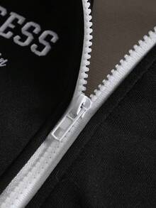 Manfinity EMRG Áo hoodie thêu chắp vá màu tương phản thường ngày dành cho nam, mùa thu/đông - Nhiều màu - Xem 5