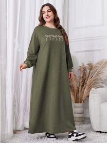 Lacomfia Plus Size Women Casual Loose Long Sleeve Hoodie Sweatshirt