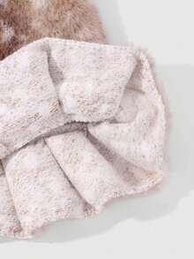 ROMWE Fairycore 1 Pair Cute Minimalist Vintage Casual High-Quality High-Fashion Beige Fuzzy Polka Dot Deer Print Animal Pattern Warm Lace Leg Warmers Loose Leg Warmers Set, Suitable For Women/Girls Daily Wear, Holiday Gift - Camel - View 5