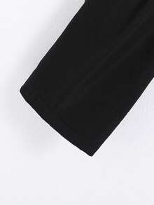 SHEIN Elegante einfarbige gerade Anzughose für Teenager-Jungen - Schwarz - Übersicht 3