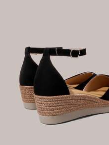 Styleloop Women's Woven Rope Platform Wedge Sandals, Vacation Style BOHO Chic Retro American Western Music Festival Party Outfit