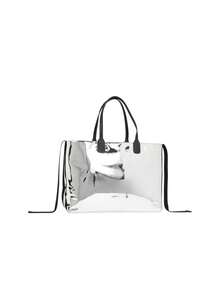 Borsetta Iconic Women's Metal Tote Bag Silver - Metallic Silver - View 2