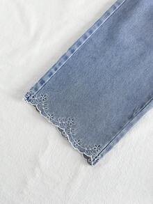 Vintaside Kids Girls Sleeveless Denim Style Round Neck Tank Top And Pants 2-Piece Set, Slim Fit, Suitable For Outings, School, Gatherings, Parties, And Casual Daily Wear