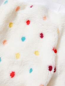 PETSIN 一件白色波点印花宠物连体衣，秋冬季法兰绒材质，保暖舒适，宠物保暖服