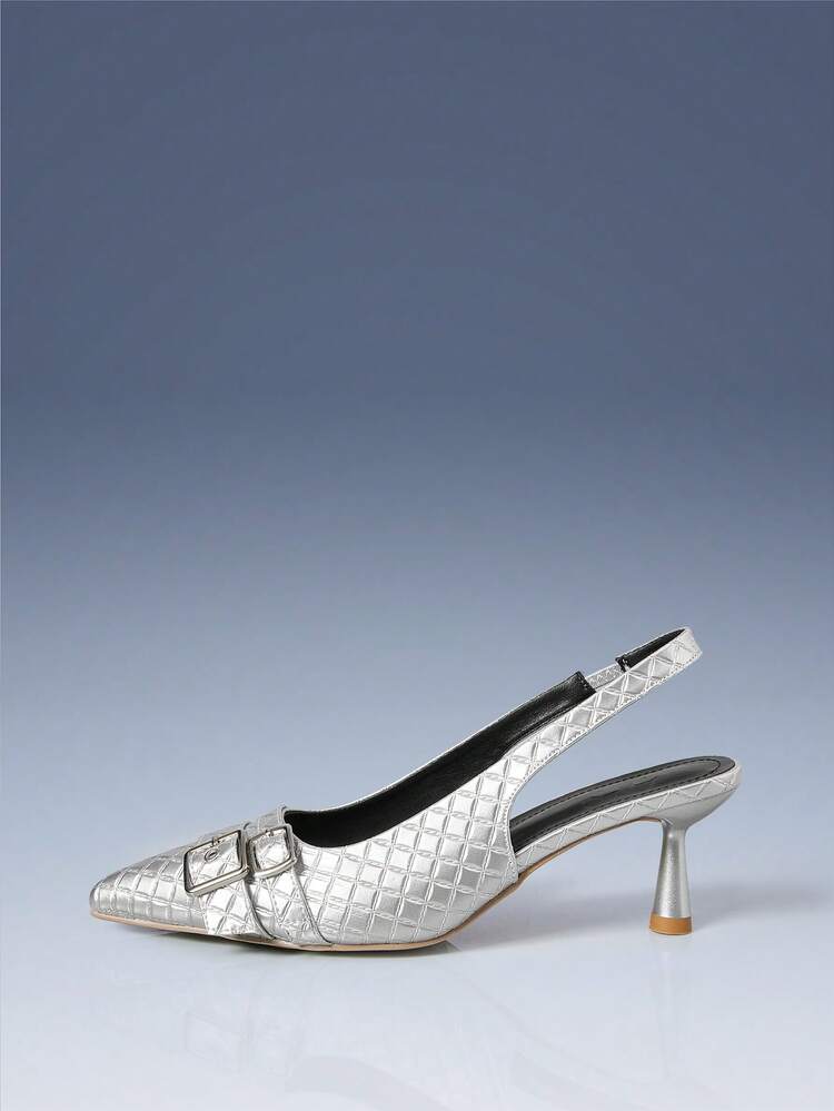 CUCCOO GRLICON Women's Pointed Toe Buckle Design Fashionable High Heels, Versatile For Daily Wear For Christmas