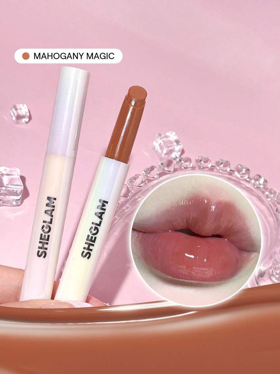 SHEGLAM Pout-Perfect Shine 豐唇膏-Mahogany 保濕豐唇固體唇彩不粘滋養豐唇精華椰子油唇膏唇部化妝品促銷豐唇膏 品牌 美容 化妝 化妝品 適合女性與女孩 完美搭配冬季 Y2K 時尚 流行 生日禮物 假期 派對準備就緒 最佳顏色