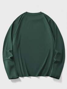 EMERY ROSE Leopard Muster Herz Grafik minimalistisches Muster Rundhals Langarm T-Shirt in Große Größen - Grün - Übersicht 2