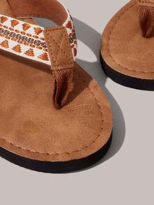 Styleloop Women's Bohemian Style Western Music Festival Flip Flops, Suitable For Party, Beach, Vacation