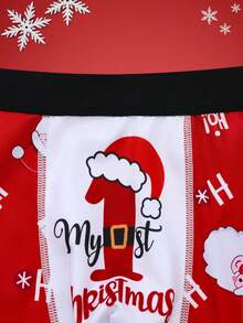 Happy Jammies Christmas Funny Print Cartoon Quirky Santa Claus, Gift Box, Candy Cane, Bells, Snowflakes, Snowman, Family Party Men's Mid-Length Boxer Briefs - Multicolor - View 3