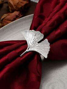 6 pièces/12 pièces/24 pièces Anneaux de serviette en forme de feuille de ginkgo, anneaux de serviette en fer simples, convenant à la décoration de table et de cuisine, créant une belle mise en place de table de Noël. - Multicolore - Voir 5