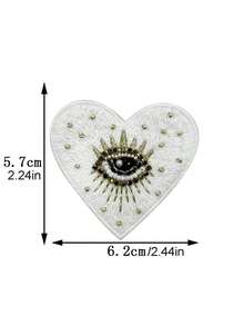 一套手工串珠爱心眼睛布贴，饰以水钻和刺绣贴花，可用于装饰服装、包包、鞋子，用途广泛，可DIY制作胸针、徽章等配饰，是定制时尚个性化装饰的理想之选，也是毕业礼物、节日礼物、万圣节礼物、圣诞节礼物，送给女性、女孩、朋友和家人的完美礼物。 - 彩色 - 查看 5