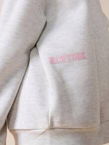 SUMWON Sudadera oversize con bolsillo central con gráficos de NYC para uso casual diario y vacaciones - Gris - Ver 5