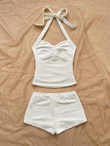 Soleia 女士沙滩度假休闲海星吊带上衣和短裤两件套