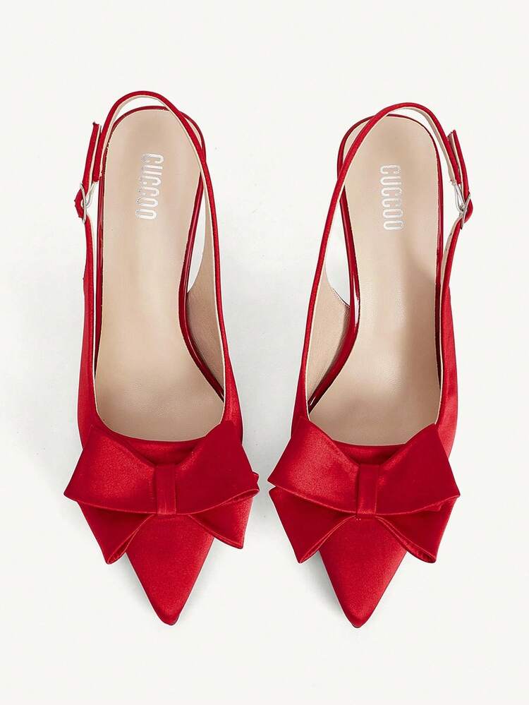 CUCCOO CHICEST Fashionable & Elegant Bow Decor Pointed Toe High Heels
