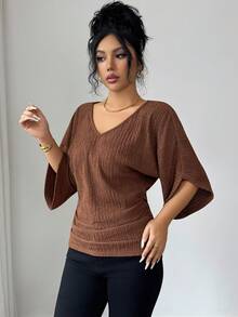 Elenzga Váy nữ màu nâu cà phê họa tiết vải cổ chữ V cạp rộng thiết kế nhún bèo thanh lịch sang trọng quà tặng sinh nhật tiệc hẹn hò ngày nhà giáo ngày độc lập lễ hội mua sắm đôi 11 trở lại trường tiệc độc thân ngày lễ đêm Giáng sinh lễ tạ ơn lễ hội Halloween lễ hội Giáng sinh Diwali năm mới du lịch kỳ nghỉ trang phục dạo phố - Cà phê nâu - Xem 5