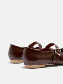 CUCCOO CURVES Women's Casual Versatile Commuting Minimalist Wide Fit Flats Valentine's Day - Brown - View 9