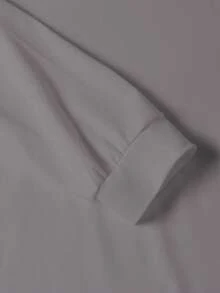 Manfinity Homme Men's Casual Solid Color Round Neck Long Sleeve T-Shirt, Autumn Men Tops Long Sleeve - Light Grey - View 4