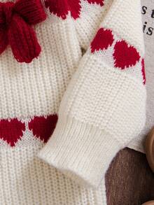 New Fashionable Versatile Cute Young Girls Heart & Bow Knitted Sweater Dress Bow Clothes Girls Sweater Girl Clothes Autumn And Winter Clothes Girl Knit Autumn Winter Clothes Girls Knitted Dress Girls Sweater Dress Girls Long Sleeve Dress Girls Autumn Winter Dress Toddler Girl Sister Autumn And Winter Young Girls Dress Girls Spring And Autumn Dress Red Kids Dress Christmas Girls Dress Girl Knit Set - Red - View 6