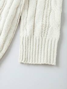 SHEIN Franclia New Autumn/Winter European & American Casual High Neck Slim Fit Mid-Length Knitted Sweater Dress For Women - White - View 5