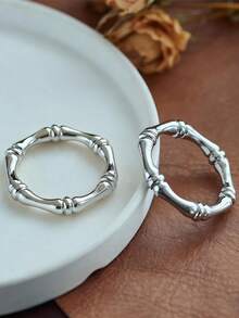 6 piezas/12 piezas Anillos para servilletas nuevos de plata y oro con diversos estilos y series, adecuados para banquetes de hotel, ajuste de mesa y lazos para servilletas. - Multicolor - Ver 7