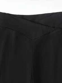 SHEIN ChillGRL 少女運動風V字束腰喇叭褲2件套 - 彩色 - 查看 5