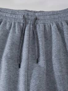 SHEIN ChillGRL Streecool Tween Girl Girls 2-Piece Set: Fleece Zip-Up Hooded Short Jacket With Frayed Edges + Drawstring Straight Leg Pants, Suitable For Casual, Commute, Vacation In Autumn/Winter Fall